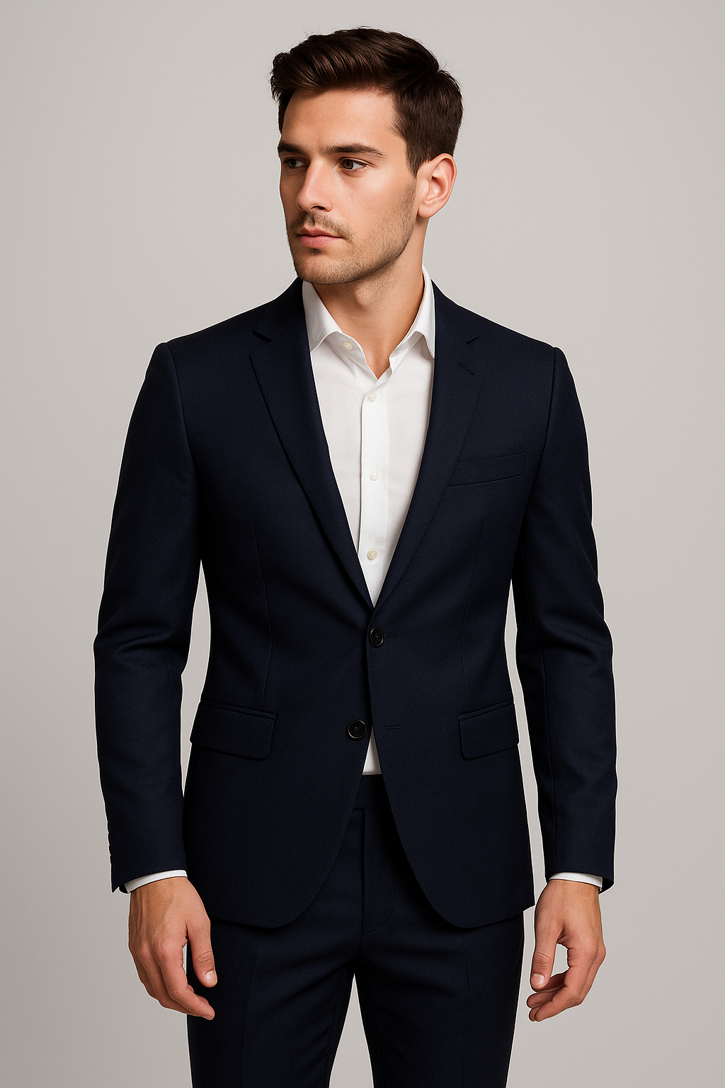 Men's Trendy Leisure Boutique Suit Jacket Autumn Casual Business Slim Fit Non-ironing Single Button Suit Solid Formal Blouse
