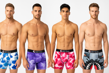 ETHIKA 6Pcs Men Underwear Boxers Breathable Man Swimming Underpants Plus Size Print Mens Panties Trunks Sexy Men's Boxershorts